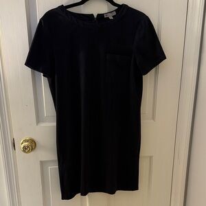Lila Rose Faux Suede Navy Dress